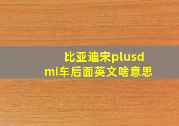 比亚迪宋plusdmi车后面英文啥意思