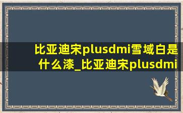 比亚迪宋plusdmi雪域白是什么漆_比亚迪宋plusdmi雪域白是什么漆面