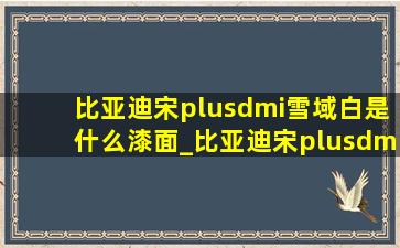 比亚迪宋plusdmi雪域白是什么漆面_比亚迪宋plusdm-i雪域白