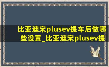 比亚迪宋plusev提车后做哪些设置_比亚迪宋plusev提车攻略