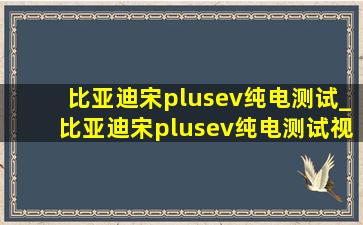 比亚迪宋plusev纯电测试_比亚迪宋plusev纯电测试视频