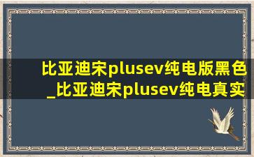 比亚迪宋plusev纯电版黑色_比亚迪宋plusev纯电真实续航