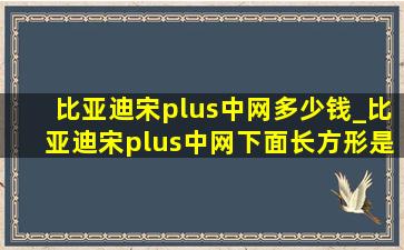 比亚迪宋plus中网多少钱_比亚迪宋plus中网下面长方形是什么