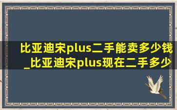 比亚迪宋plus二手能卖多少钱_比亚迪宋plus现在二手多少钱