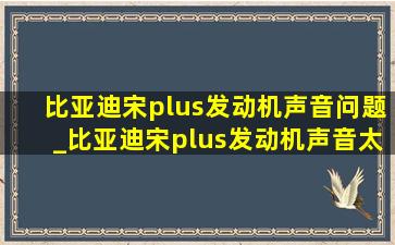 比亚迪宋plus发动机声音问题_比亚迪宋plus发动机声音太大