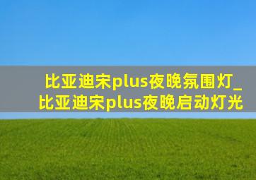 比亚迪宋plus夜晚氛围灯_比亚迪宋plus夜晚启动灯光