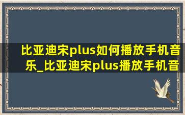 比亚迪宋plus如何播放手机音乐_比亚迪宋plus播放手机音乐