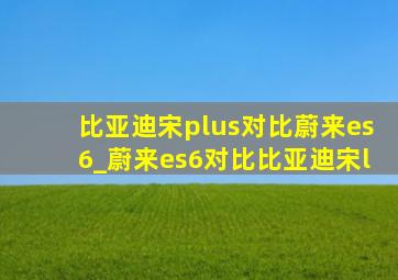 比亚迪宋plus对比蔚来es6_蔚来es6对比比亚迪宋l