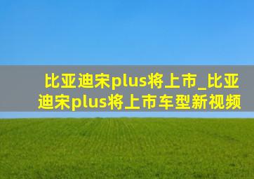 比亚迪宋plus将上市_比亚迪宋plus将上市车型新视频