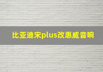 比亚迪宋plus改惠威音响