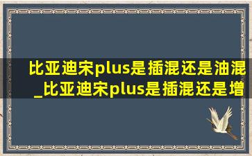 比亚迪宋plus是插混还是油混_比亚迪宋plus是插混还是增程