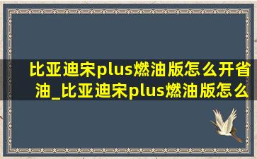 比亚迪宋plus燃油版怎么开省油_比亚迪宋plus燃油版怎么连接u盘