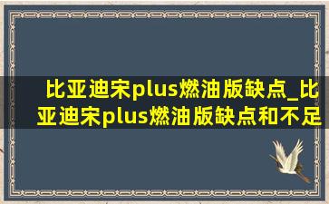 比亚迪宋plus燃油版缺点_比亚迪宋plus燃油版缺点和不足