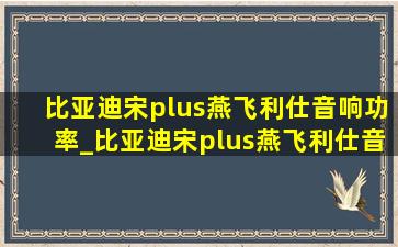 比亚迪宋plus燕飞利仕音响功率_比亚迪宋plus燕飞利仕音响