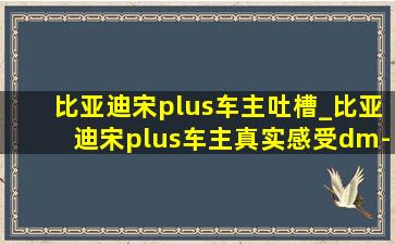 比亚迪宋plus车主吐槽_比亚迪宋plus车主真实感受dm-i