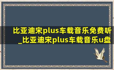 比亚迪宋plus车载音乐免费听_比亚迪宋plus车载音乐u盘怎么连接