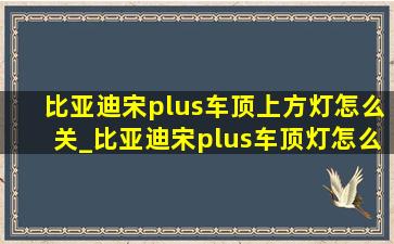 比亚迪宋plus车顶上方灯怎么关_比亚迪宋plus车顶灯怎么关