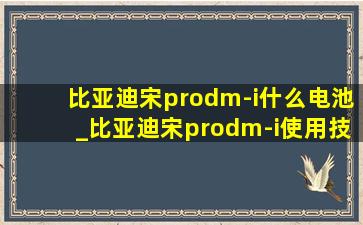 比亚迪宋prodm-i什么电池_比亚迪宋prodm-i使用技巧