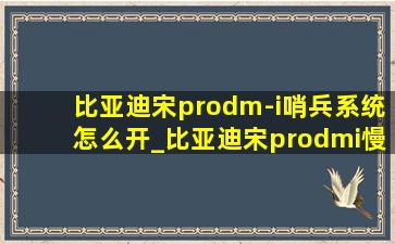 比亚迪宋prodm-i哨兵系统怎么开_比亚迪宋prodmi慢充功率是多少
