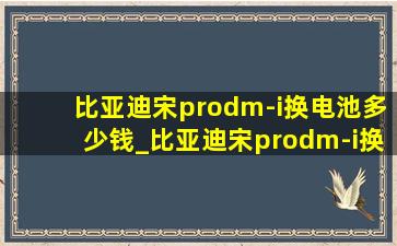 比亚迪宋prodm-i换电池多少钱_比亚迪宋prodm-i换电池要多少钱