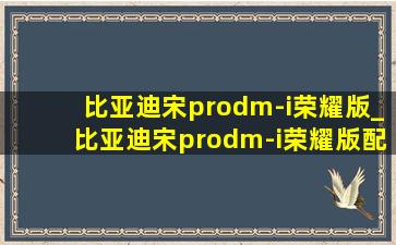 比亚迪宋prodm-i荣耀版_比亚迪宋prodm-i荣耀版配置