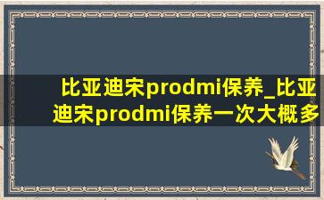 比亚迪宋prodmi保养_比亚迪宋prodmi保养一次大概多少钱