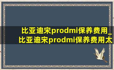 比亚迪宋prodmi保养费用_比亚迪宋prodmi保养费用太高了