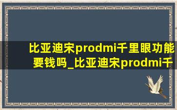 比亚迪宋prodmi千里眼功能要钱吗_比亚迪宋prodmi千里眼功能