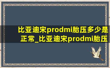 比亚迪宋prodmi胎压多少是正常_比亚迪宋prodmi胎压多少正常