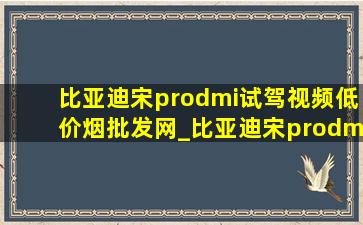 比亚迪宋prodmi试驾视频(低价烟批发网)_比亚迪宋prodmi试驾视频