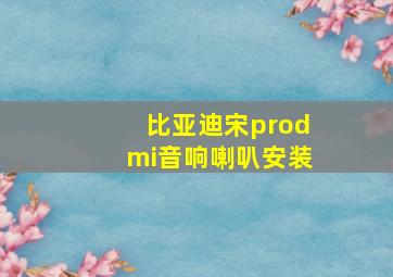 比亚迪宋prodmi音响喇叭安装