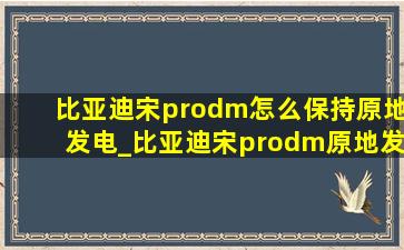 比亚迪宋prodm怎么保持原地发电_比亚迪宋prodm原地发电