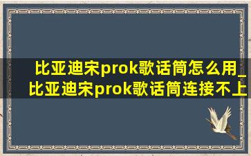 比亚迪宋prok歌话筒怎么用_比亚迪宋prok歌话筒连接不上