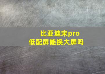 比亚迪宋pro低配屏能换大屏吗