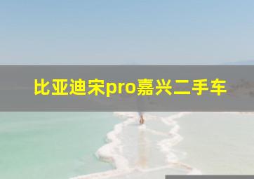 比亚迪宋pro嘉兴二手车