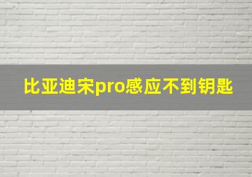 比亚迪宋pro感应不到钥匙