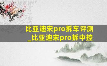 比亚迪宋pro拆车评测_比亚迪宋pro拆中控