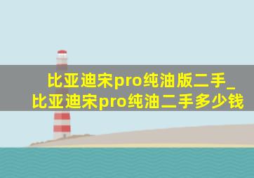 比亚迪宋pro纯油版二手_比亚迪宋pro纯油二手多少钱