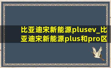 比亚迪宋新能源plusev_比亚迪宋新能源plus和pro区别