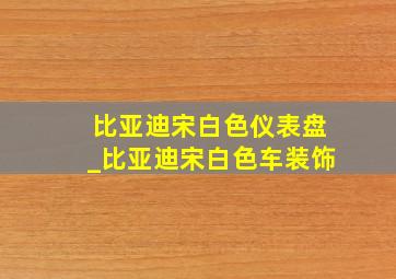 比亚迪宋白色仪表盘_比亚迪宋白色车装饰