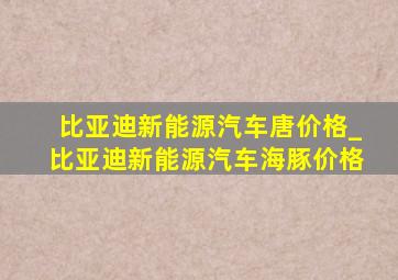 比亚迪新能源汽车唐价格_比亚迪新能源汽车海豚价格