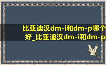 比亚迪汉dm-i和dm-p哪个好_比亚迪汉dm-i和dm-p