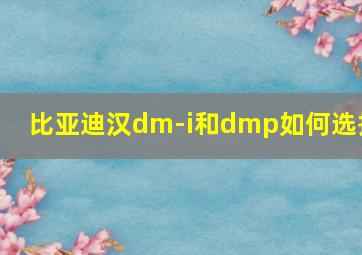 比亚迪汉dm-i和dmp如何选择