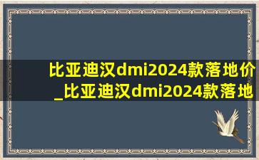 比亚迪汉dmi2024款落地价_比亚迪汉dmi2024款落地价格