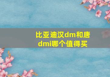 比亚迪汉dm和唐dmi哪个值得买