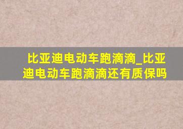 比亚迪电动车跑滴滴_比亚迪电动车跑滴滴还有质保吗