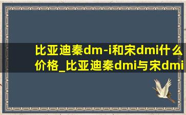 比亚迪秦dm-i和宋dmi什么价格_比亚迪秦dmi与宋dmi