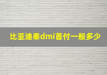 比亚迪秦dmi首付一般多少