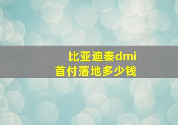 比亚迪秦dmi首付落地多少钱