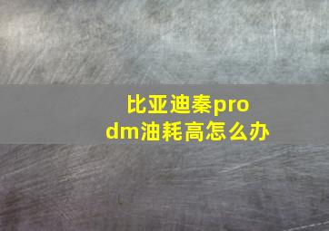 比亚迪秦prodm油耗高怎么办